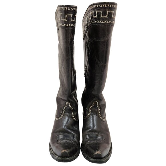 Ariat Womens Black Leather Western Knee High Boots #10011938 Size 6.5 - Picture 3 of 14